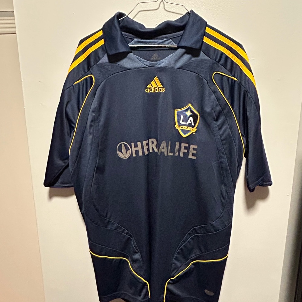 Adidas LA Galaxy Soccer Jersey - Navy and Yellow